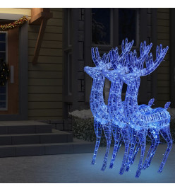 Rennes de Noël XXL Acrylique 250 LED 3 pcs 180 cm Bleu