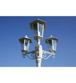 Lampadaire de jardin 3 bras 215 cm Blanc Aluminium