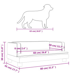 Lit pour chien crème 80x45x30 cm velours