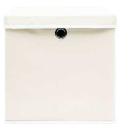 Boîtes de rangement avec couvercles 4pcs Blanc 32x32x32cm Tissu