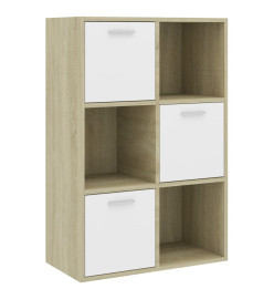 Armoire de rangement Blanc/Chêne sonoma 60x29,5x90 cm Aggloméré