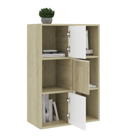 Armoire de rangement Blanc/Chêne sonoma 60x29,5x90 cm Aggloméré