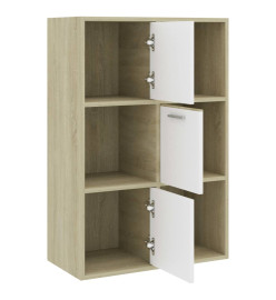 Armoire de rangement Blanc/Chêne sonoma 60x29,5x90 cm Aggloméré