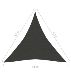 Voile d'ombrage 160 g/m² Anthracite 4,5x4,5x4,5 m PEHD