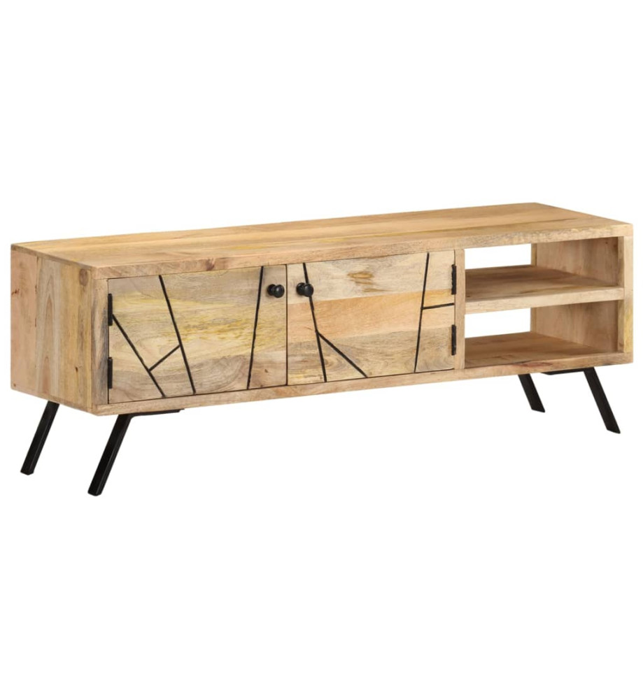 Meuble TV 110x30x40 cm Bois massif de manguier