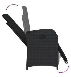 Ensemble à manger de jardin coussins 5pcs Noir Résine tressée