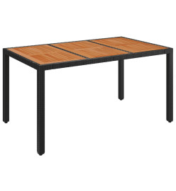 Ensemble à manger de jardin coussins 7pcs Noir Résine tressée