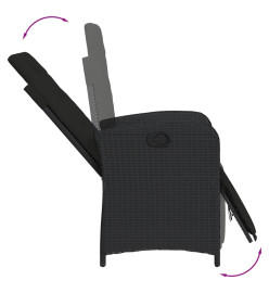 Ensemble à manger de jardin coussins 5pcs Noir Résine tressée