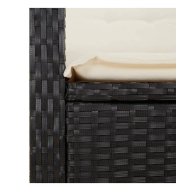 Ensemble à manger de jardin coussins 5pcs Noir Résine tressée