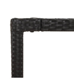 Ensemble à manger de jardin coussins 5pcs Noir Résine tressée