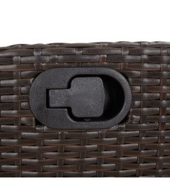 Ensemble à manger de jardin 5 pcs et coussins marron poly rotin