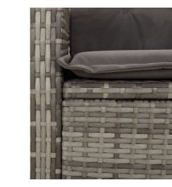 Ensemble à manger de jardin 5 pcs coussins gris résine tressée