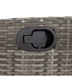 Ensemble à manger de jardin et coussins 7 pcs gris rotin