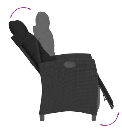 Ensemble à manger de jardin coussins 7pcs Noir Résine tressée