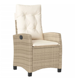 Ensemble à manger de jardin et coussins 7 pcs beige poly rotin