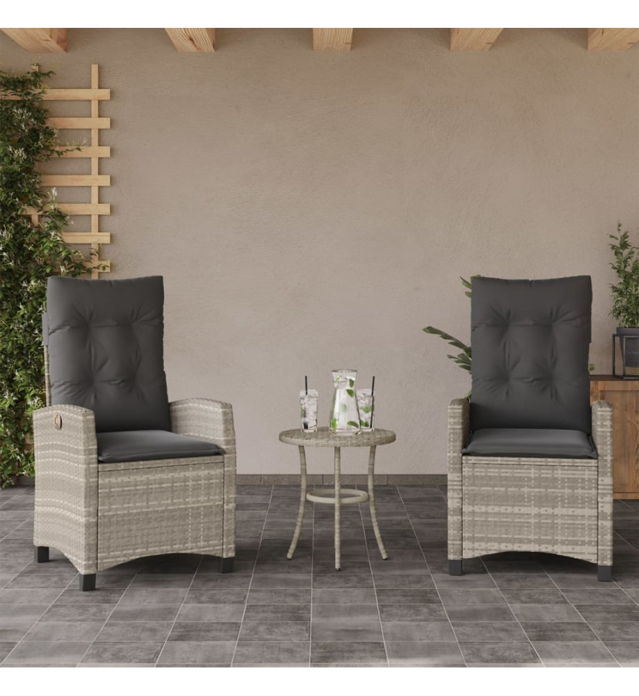 Chaises inclinables jardin lot de 2 et coussins résine tressée Chaises inclinables jardin lot de 2 et coussins résine tressée