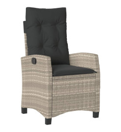 Chaises inclinables jardin lot de 2 et coussins résine tressée