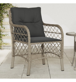 Chaises de jardin coussins lot de 2 gris clair résine tressée