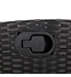 Chaise inclinable de jardin avec coussins noir résine tressée
