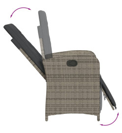 Ensemble à manger de jardin 5 pcs coussins gris résine tressée