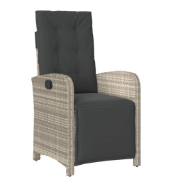 Ensemble à manger de jardin et coussins 7 pcs gris clair rotin