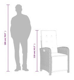 Ensemble à manger de jardin et coussins 7 pcs marron rotin