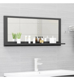 Miroir de salle de bain Gris 90x10,5x37 cm Aggloméré