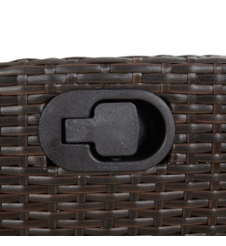 Ensemble à manger de jardin 5 pcs et coussins marron poly rotin