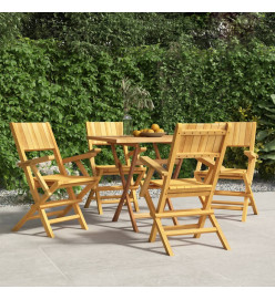 Chaises de jardin pliantes 4 pcs 55x61x90 cm bois massif teck