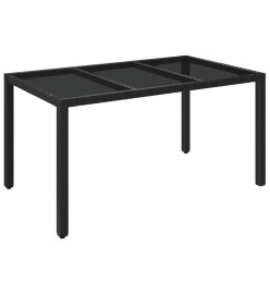 Ensemble à manger de jardin coussins 7pcs Noir Résine tressée