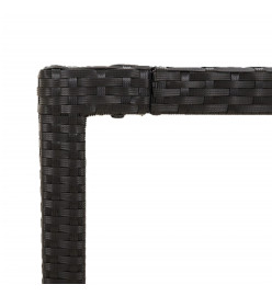 Ensemble à manger de jardin coussins 7pcs Noir Résine tressée