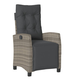 Ensemble à manger de jardin 9 pcs coussins gris résine tressée