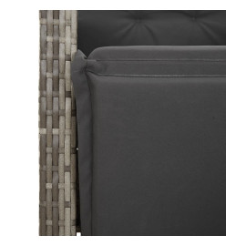 Ensemble à manger de jardin 9 pcs coussins gris résine tressée
