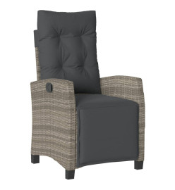 Ensemble à manger de jardin et coussins 7 pcs gris rotin