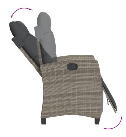 Ensemble à manger de jardin et coussins 7 pcs gris rotin