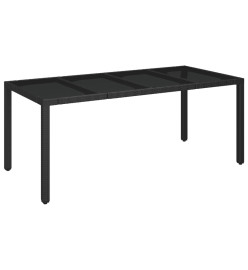 Ensemble à manger de jardin 9pcs coussins noir résine tressée