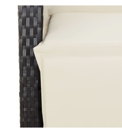 Ensemble à manger de jardin coussins 5pcs Noir Résine tressée