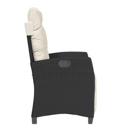 Chaise inclinable de jardin et repose-pied noir résine tressée