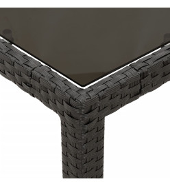 Ensemble à manger de jardin coussins 5pcs Noir Résine tressée