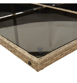 Ensemble à manger de jardin et coussins 17 pcs mélange beige