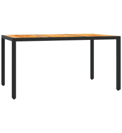 Ensemble à manger de jardin coussins 7pcs Noir Résine tressée