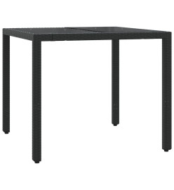 Ensemble de bistro 3 pcs avec coussins noir résine tressée