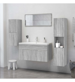 Armoire de bain Sonoma gris 30x30x130 cm Bois d'ingénierie