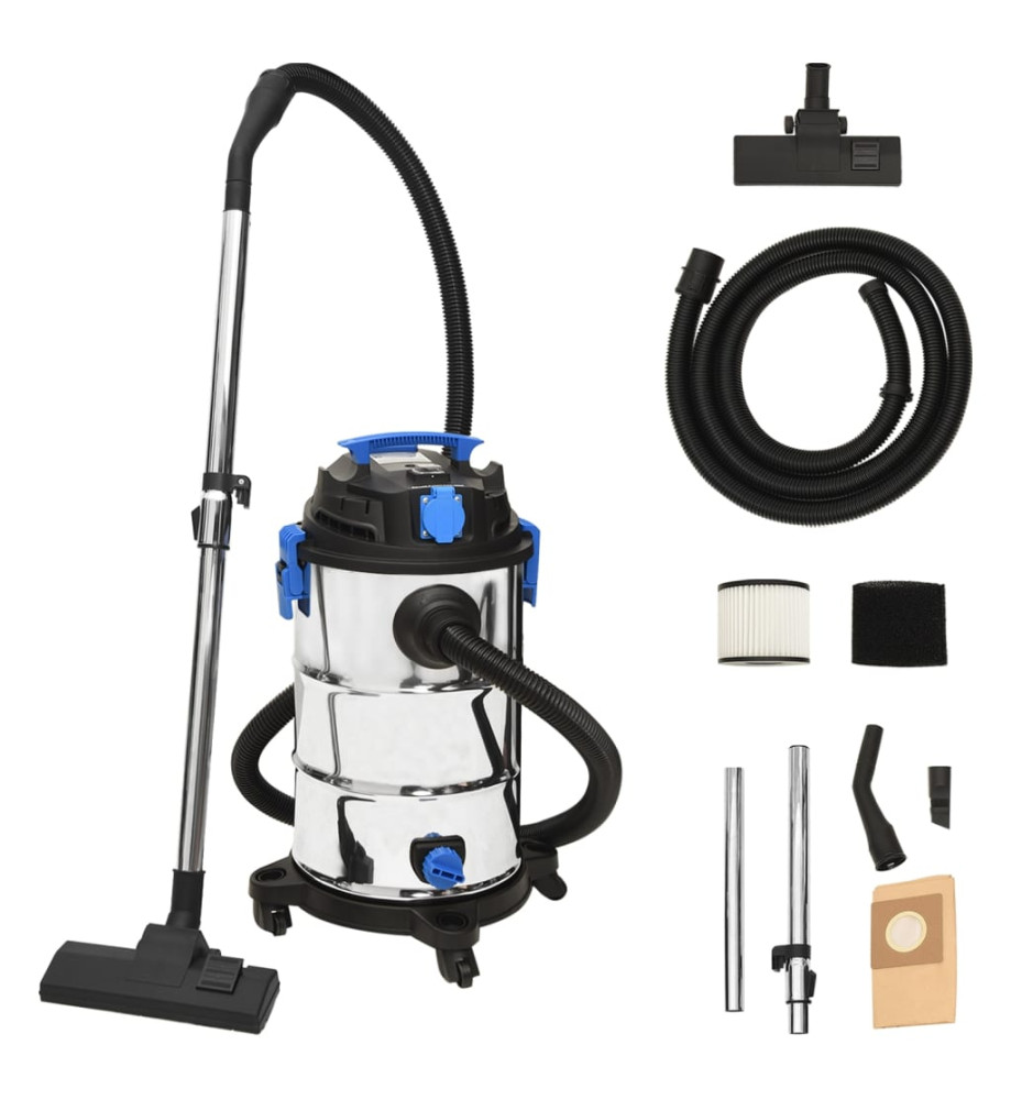 Aspirateur sec et humide 1200 W 30 L Argenté