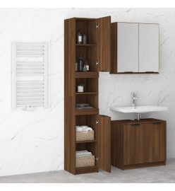 Armoire de bain Chêne marron 32x34x188,5 cm Bois d'ingénierie