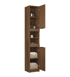 Armoire de bain Chêne marron 32x34x188,5 cm Bois d'ingénierie