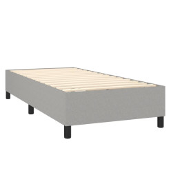 Sommier tapissier matelas et LED Gris clair 100x200 cm Tissu