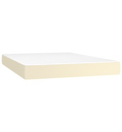 Sommier tapissier et matelas et LED Crème 140x200 cm Similicuir