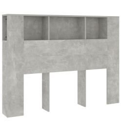 Armoire de tête de lit Gris béton 140x18,5x104,5 cm