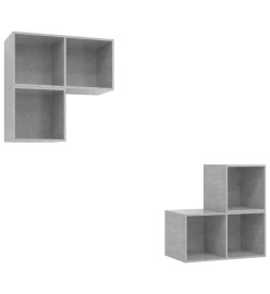 Ensemble de meuble TV 4 pcs Gris béton Aggloméré